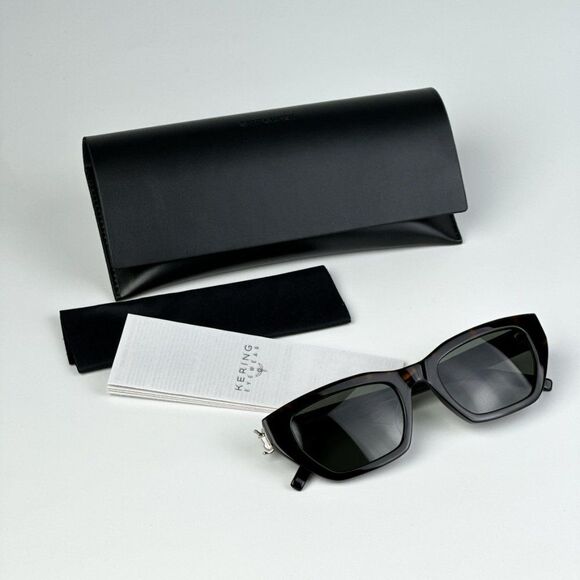 NEW Saint Laurent SLM127/F 002 Havana Green Cat Eye Women Sunglasses - Picture 13 of 13